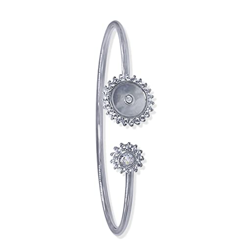 Taraash 925 Sterling Silver CZ Round Shape Bangle For Women