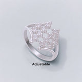 925 Sterling Silver Adjustable Cubic Zirconia Toe Ring For Women