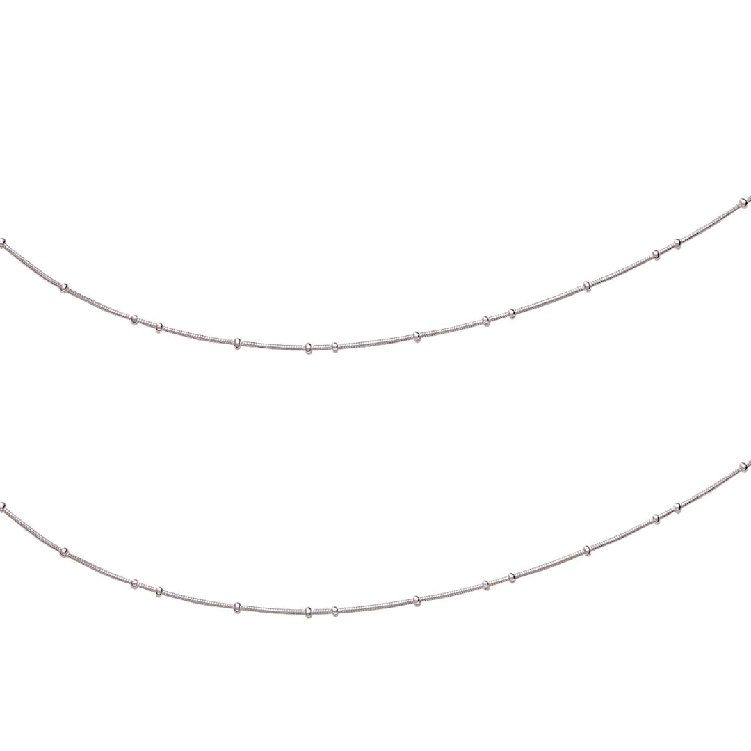 925 Sterling Antique Silver Finish Beaded Snake Chain Anklet - Taraash
