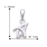 925 Sterling Silver A Letter Cz Pendant For Men And Women - Taraash