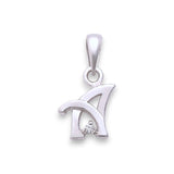 925 Sterling Silver A Letter Cz Pendant For Men And Women - Taraash