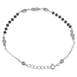 925 Sterling Silver Adjustable Black Beads Mangalsutra Bracelet for Women - Taraash