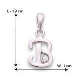 925 Sterling Silver B Letter Cz Pendant For Men And Women - Taraash