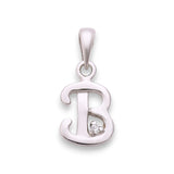 925 Sterling Silver B Letter Cz Pendant For Men And Women - Taraash