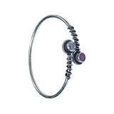 925 Sterling Silver Bangles with Gemstone Round Design - Taraash