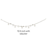 925 Sterling Silver Beaded Anklet with Circle Charms Single Anklet for Women - Taraash