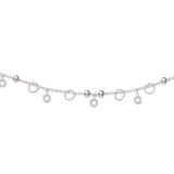 925 Sterling Silver Beaded Anklet with Circle Charms Single Anklet for Women - Taraash