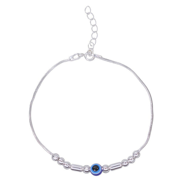 925 Sterling Silver Beaded Bracelet with Evil Eye Charm For Women - Taraash