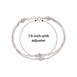 925 Sterling Silver Beaded Chain Bracelet for Women - Taraash