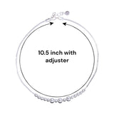 925 Sterling Silver Beaded Charm Chain Anklet For Women - Taraash