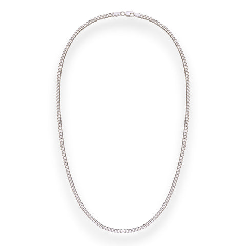 925 Sterling Silver Beaded Curb Chain for Kids - Taraash