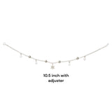 925 Sterling Silver Beaded Flower Charm Anklet Gift for Women - Taraash