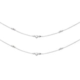 925 Sterling Silver Beaded Heart Charm Chain Anklets for Women - Taraash