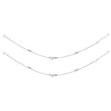 925 Sterling Silver Beaded Heart Charm Chain Anklets for Women - Taraash