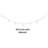 925 Sterling Silver Beaded Love with Heart Charm Single Anklet For Women - Taraash