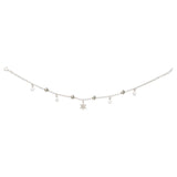 925 Sterling Silver Beaded with Star Charms Single Anklet For Women - Taraash