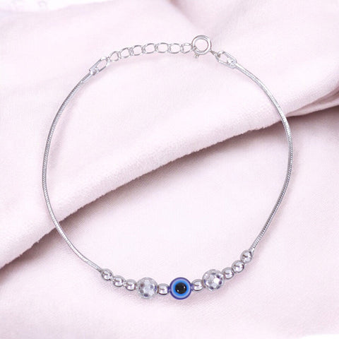 925 Sterling Silver Beautifully Crafted Evil Eye Beaded Bracelet for Women - Taraash