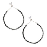 925 Sterling Silver Black Beaded Adjustable Anklet for Girls - Taraash