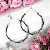 925 Sterling Silver Black Beaded Adjustable Anklet for Girls - Taraash