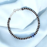 925 Sterling Silver Black Beaded Evil Eye Bracelet for Women - Taraash