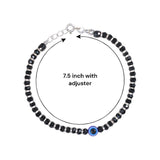 925 Sterling Silver Black Beaded Evil Eye Bracelet for Women - Taraash