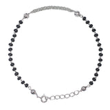 925 Sterling Silver Black Round Beaded Mangalsutra Bracelet for Women - Taraash