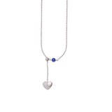 925 Sterling Silver Blue CZ Drop Heart Necklace for Women - Taraash