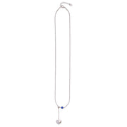 925 Sterling Silver Blue CZ Drop Heart Necklace for Women - Taraash