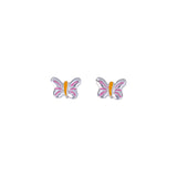 925 Sterling Silver Butterfly Enamel Kids Stud Earrings for Girls - Taraash