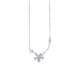 925 Sterling Silver Butterfly Floral CZ Pendant Necklace for Women - Taraash