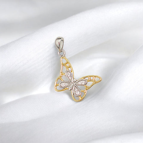 925 Sterling Silver Butterfly Pendant with Cubic Zirconia for Women - Taraash