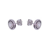 925 Sterling Silver circular Enamel with CZ Stud Earrings for Women - Taraash