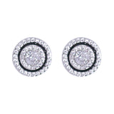 925 Sterling Silver circular Enamel with CZ Stud Earrings for Women - Taraash