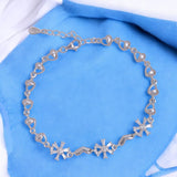 925 Sterling Silver Cross Flower CZ Bracelet for Women. - Taraash