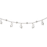 925 Sterling Silver CZ Butterfly Beaded Anklet for Women - Taraash