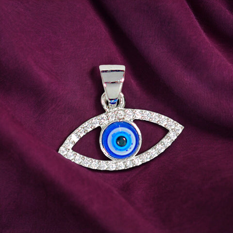 925 Sterling Silver CZ Evil Eye Pendant for Men and Women - Taraash
