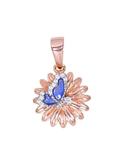 925 Sterling Silver Cz Rose Gold Plated Flower Pendant for Women - Taraash