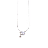 925 Sterling Silver CZ Square Pendant Necklace for Women - Taraash