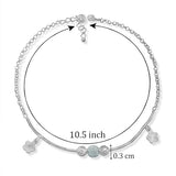 925 Sterling Silver Dangling Floral Charm Anklet For Women - Taraash