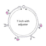 925 Sterling Silver Delicate Silver Heart Charm Anklet For Girls - Taraash