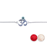 925 Sterling Silver Divine Om Chain Rakhi For Brother - Taraash