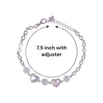 Load image into Gallery viewer, 925 Sterling Silver Double Mother - of - Pearl Heart Bracelet with CZ for Women - Taraash

