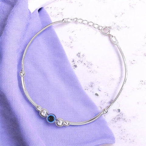 925 Sterling Silver Elegant Evil Eye Beaded Bracelet for Women - Taraash