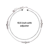 925 Sterling Silver Elegant Multi Beaded Chain Anklet for Women - Taraash