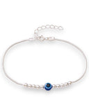 925 Sterling Silver Evil Eye Beaded Adjustable Rakhi for Brother - Taraash