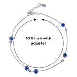 925 Sterling Silver Evil Eye Beaded Anklet for Women - Taraash