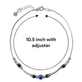 925 Sterling Silver Evil Eye Beaded Chain Anklets for Women - Taraash