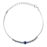 925 Sterling Silver Evil Eye Beaded Chain Bracelet for Women - Taraash