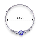 925 Sterling Silver Evil Eye Beads Nazariya Bangle for Kids - Taraash