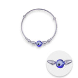 925 Sterling Silver Evil Eye Beads Nazariya Bangle for Kids - Taraash